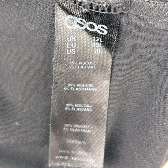 ASOS Sleeveless Swing Dress Women’s Size 8 Long in Black - Picture 3 of 4